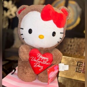 Hello kitty Valentine’s Day 2026 red heart bear plush greeter large